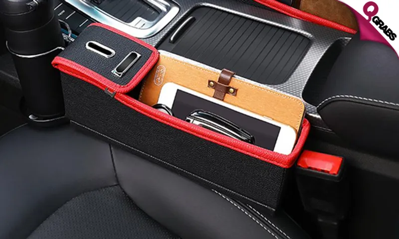 Car Side Seat Organizer with Cup Holder!